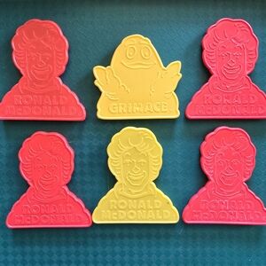 Vintage McDonald's Plastic Imprint Cookie Cutters Set of 6 (1980)